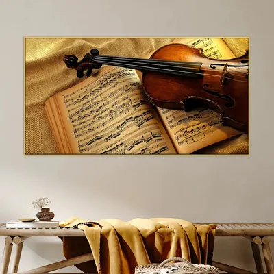 Villon with Music Notes Canvas  Big Panoramic Wall Painting
