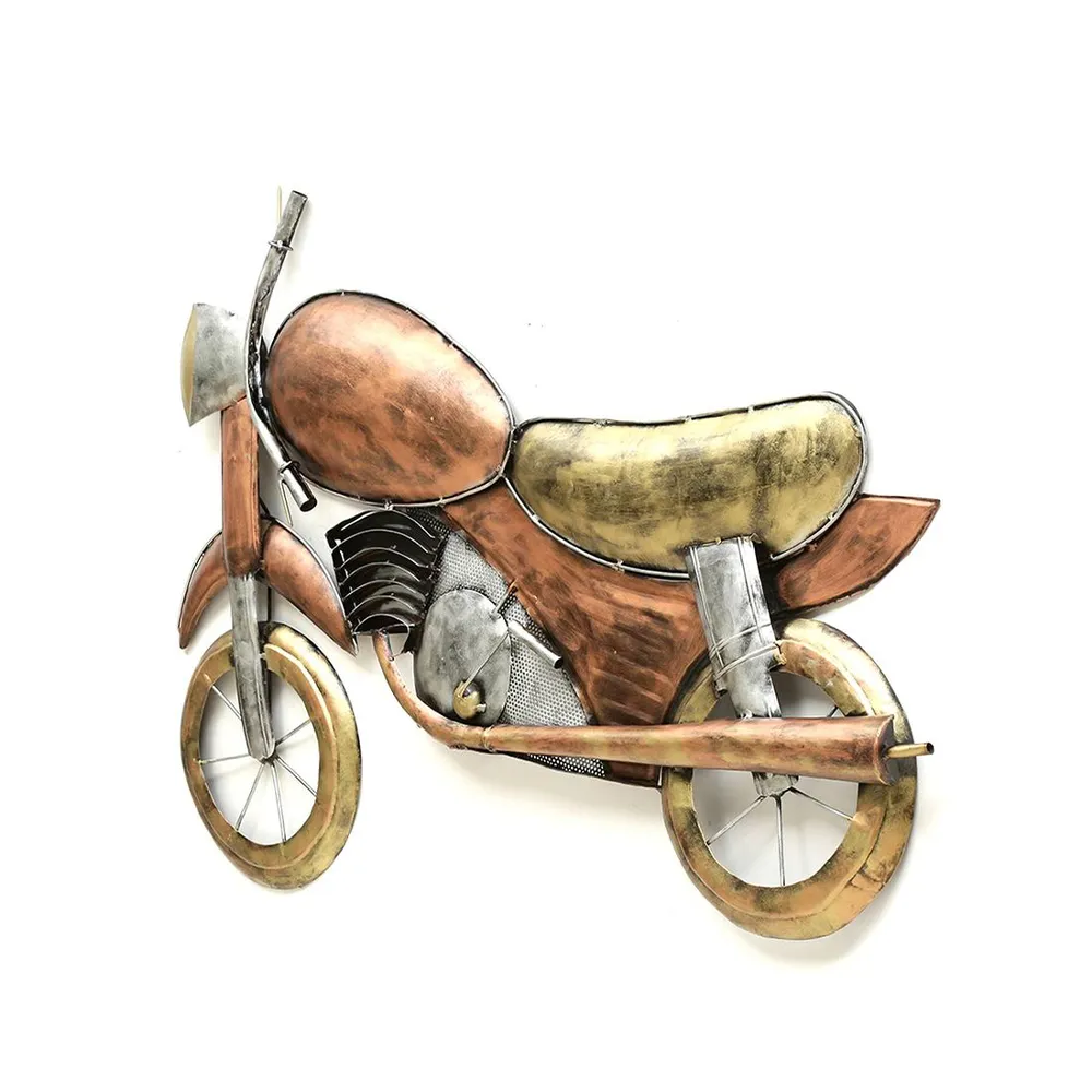 Vintage Bike Copper Metal Wall Art