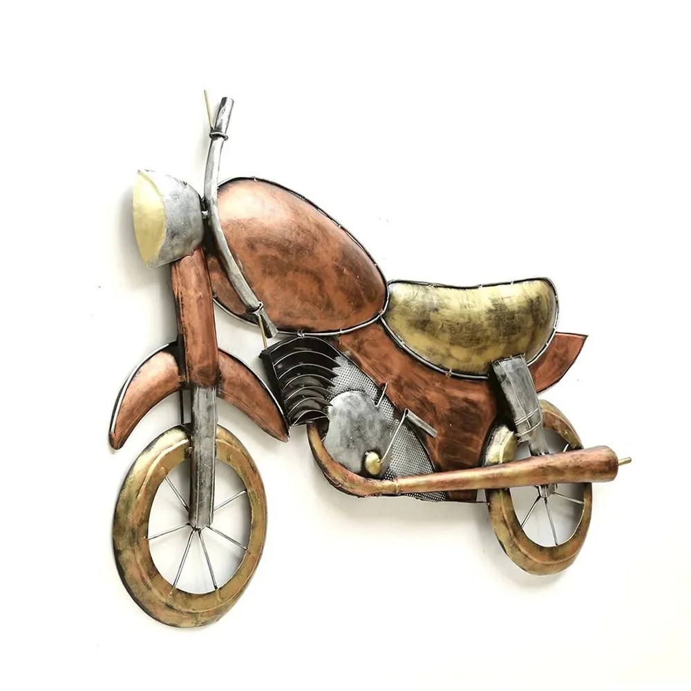 Vintage Bike Copper Metal Wall Art