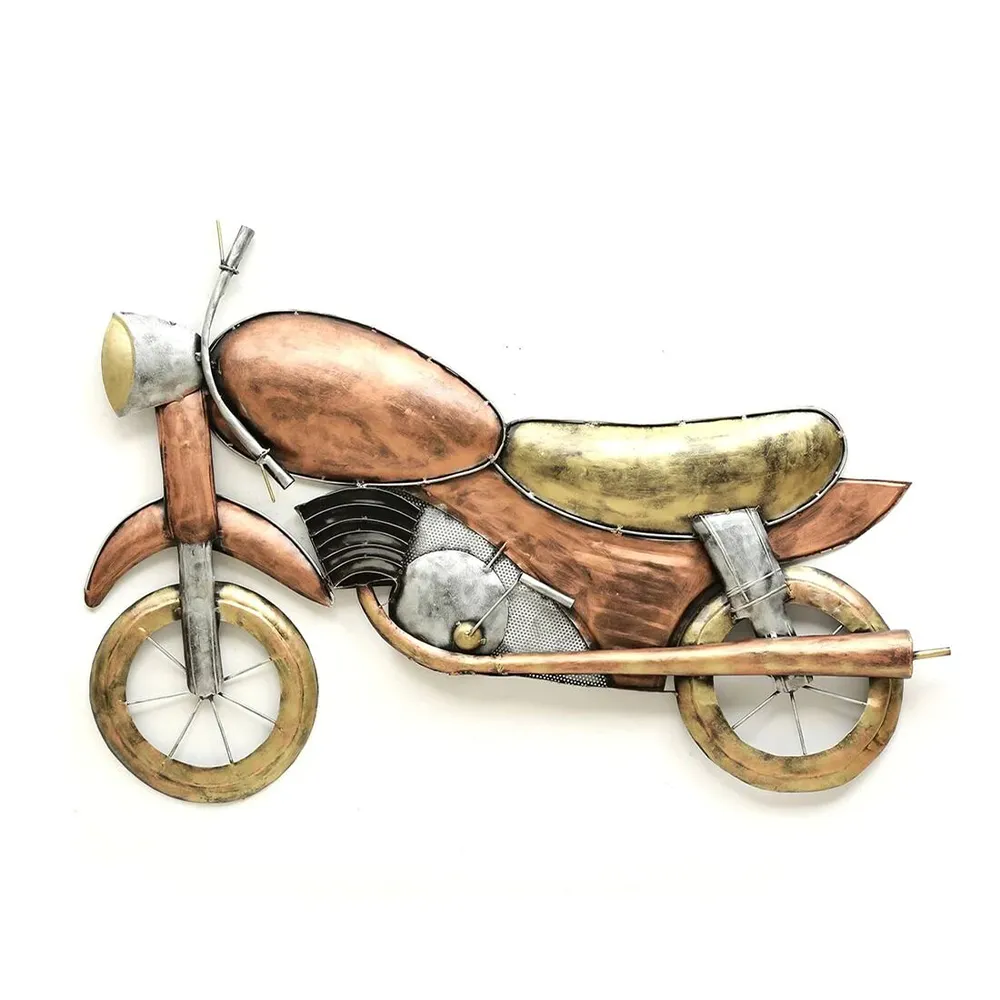 Vintage Bike Copper Metal Wall Art