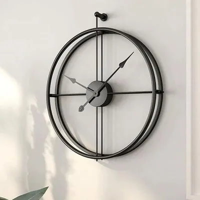 Vintage Black Round Metal Wall Clock
