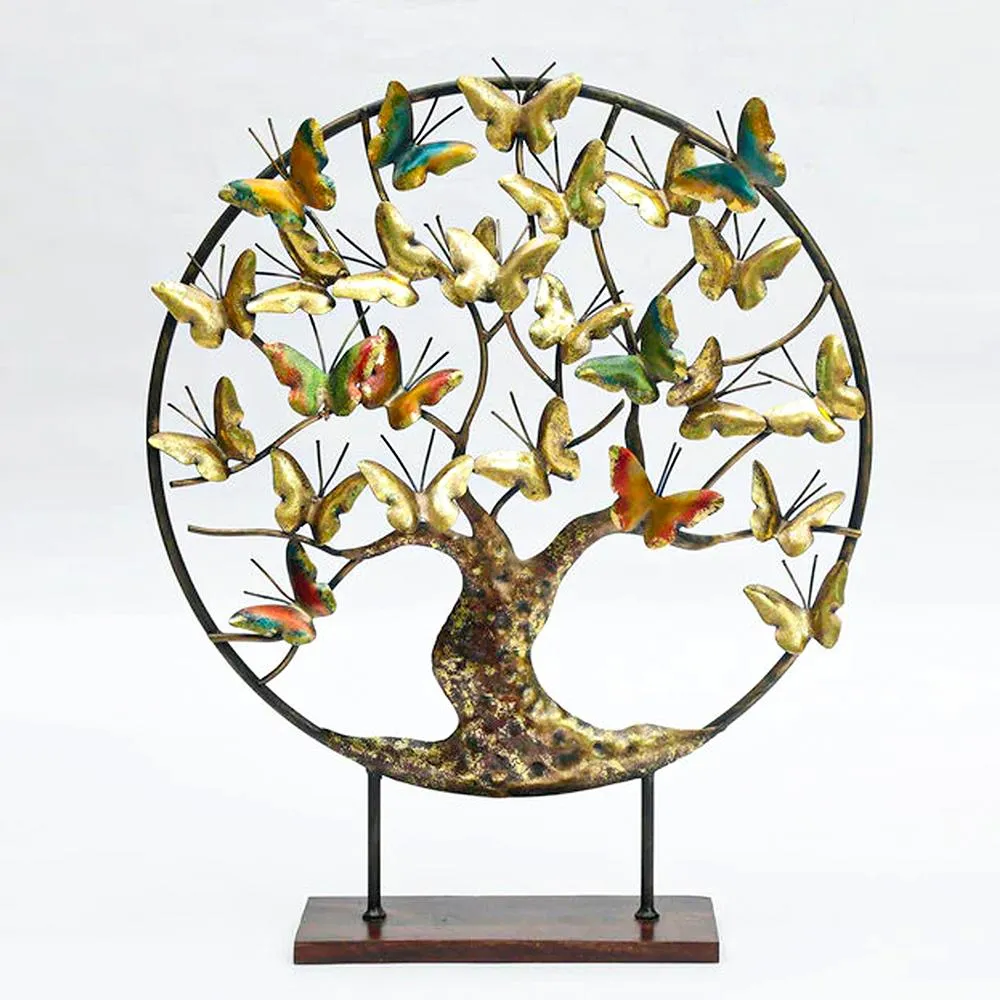 Vintage Butterflies Tree Table Accent
