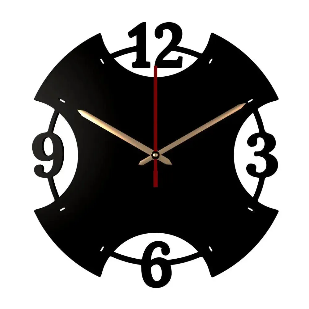 Vintage Decorative Wooden Wall Clock (Black Color)