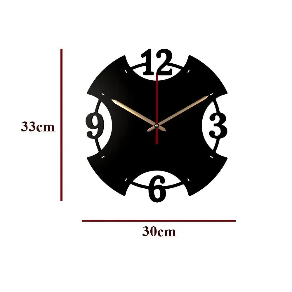 Vintage Decorative Wooden Wall Clock (Black Color)