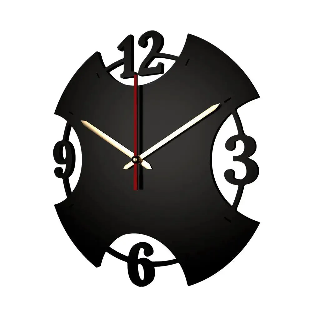 Vintage Decorative Wooden Wall Clock (Black Color)