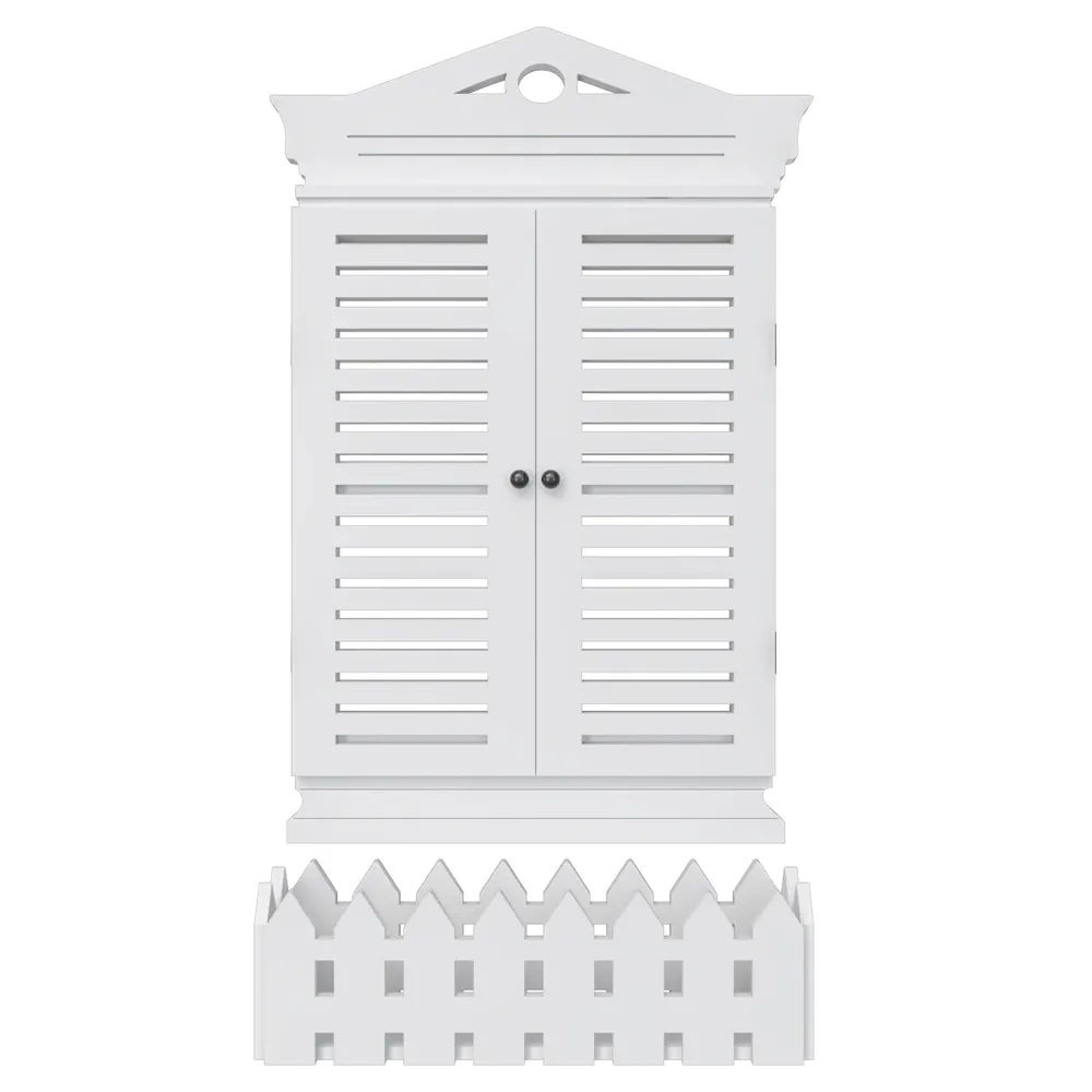Vintage Designer Garden Window Wooden Wall Decor White