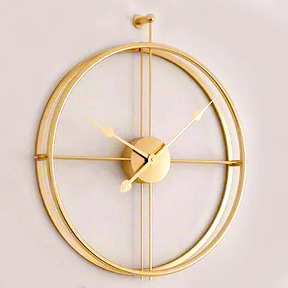 Vintage Golden Round Metal Wall Clock
