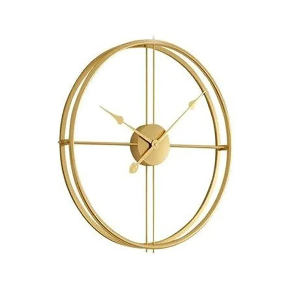 Vintage Golden Round Metal Wall Clock