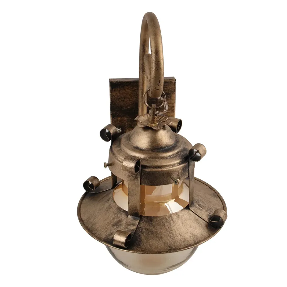 WallMantra Vintage Lantern Wall Light – Rustic Industrial Metal Wall Sconce 