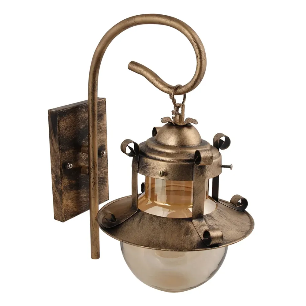 WallMantra Vintage Lantern Wall Light – Rustic Industrial Metal Wall Sconce 
