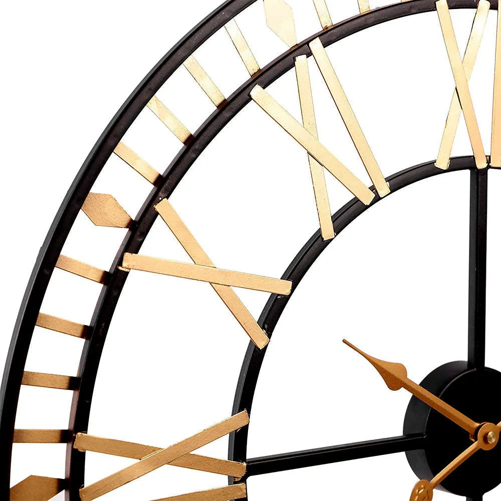 Vintage Motif Embellished Roman Numbered Clock