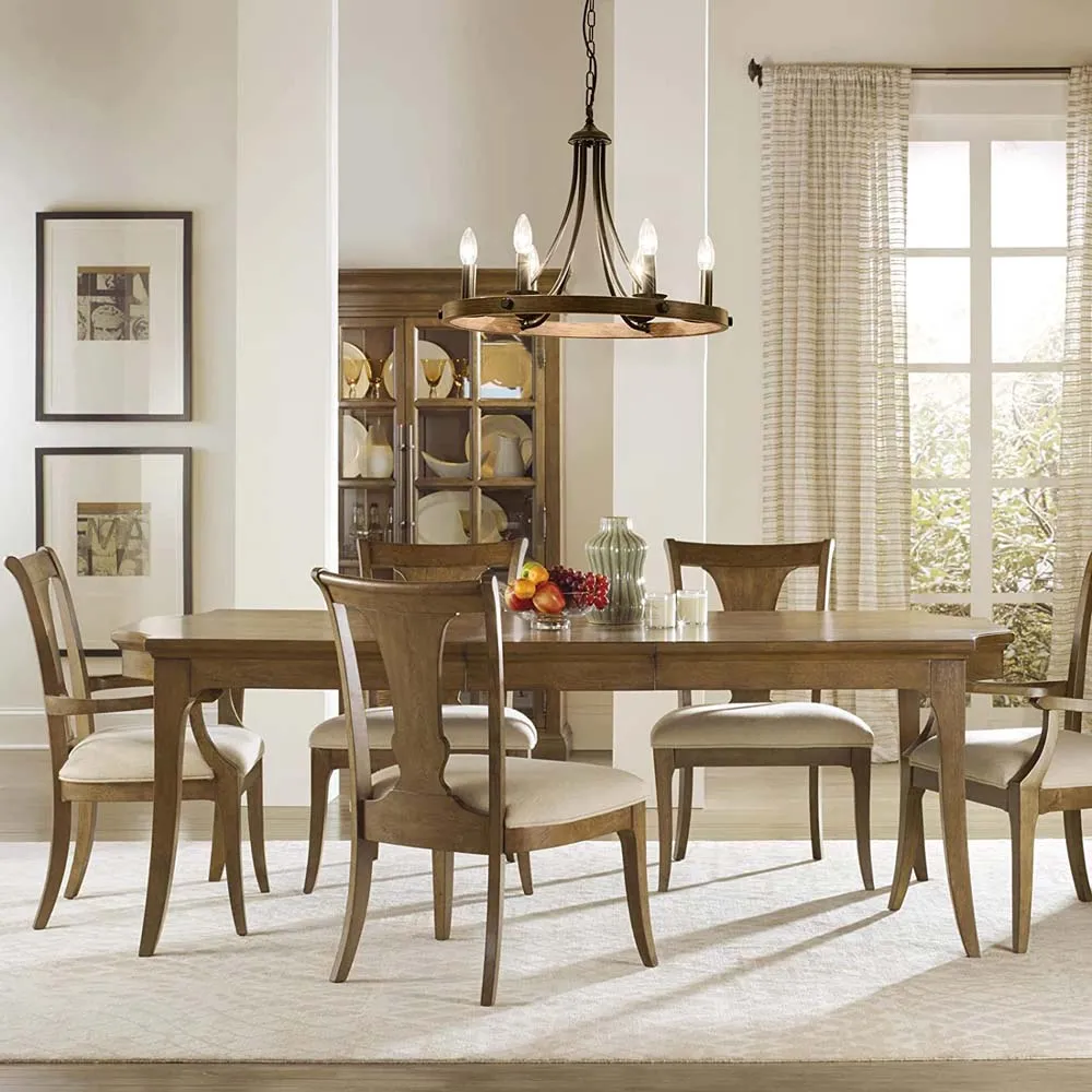 Vintage Motif Metal &amp; Wooden Chandelier