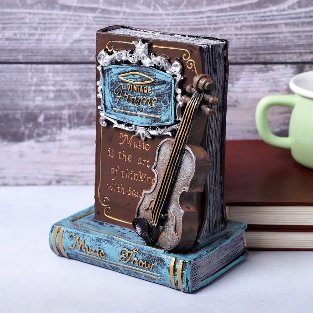 Vintage Motif Violin Engraved Table Accent