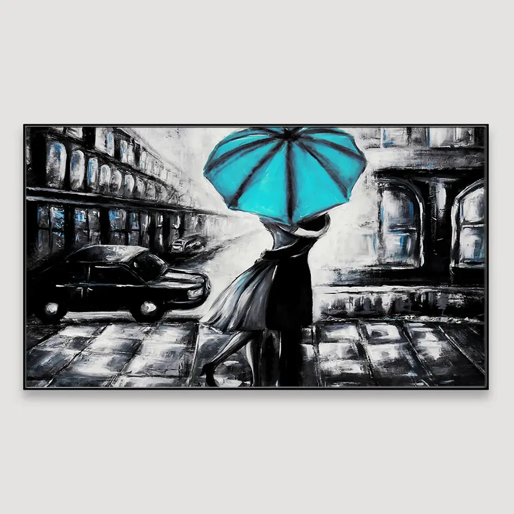 Vintage Romantic Couple Canvas Wall Painting With Frame