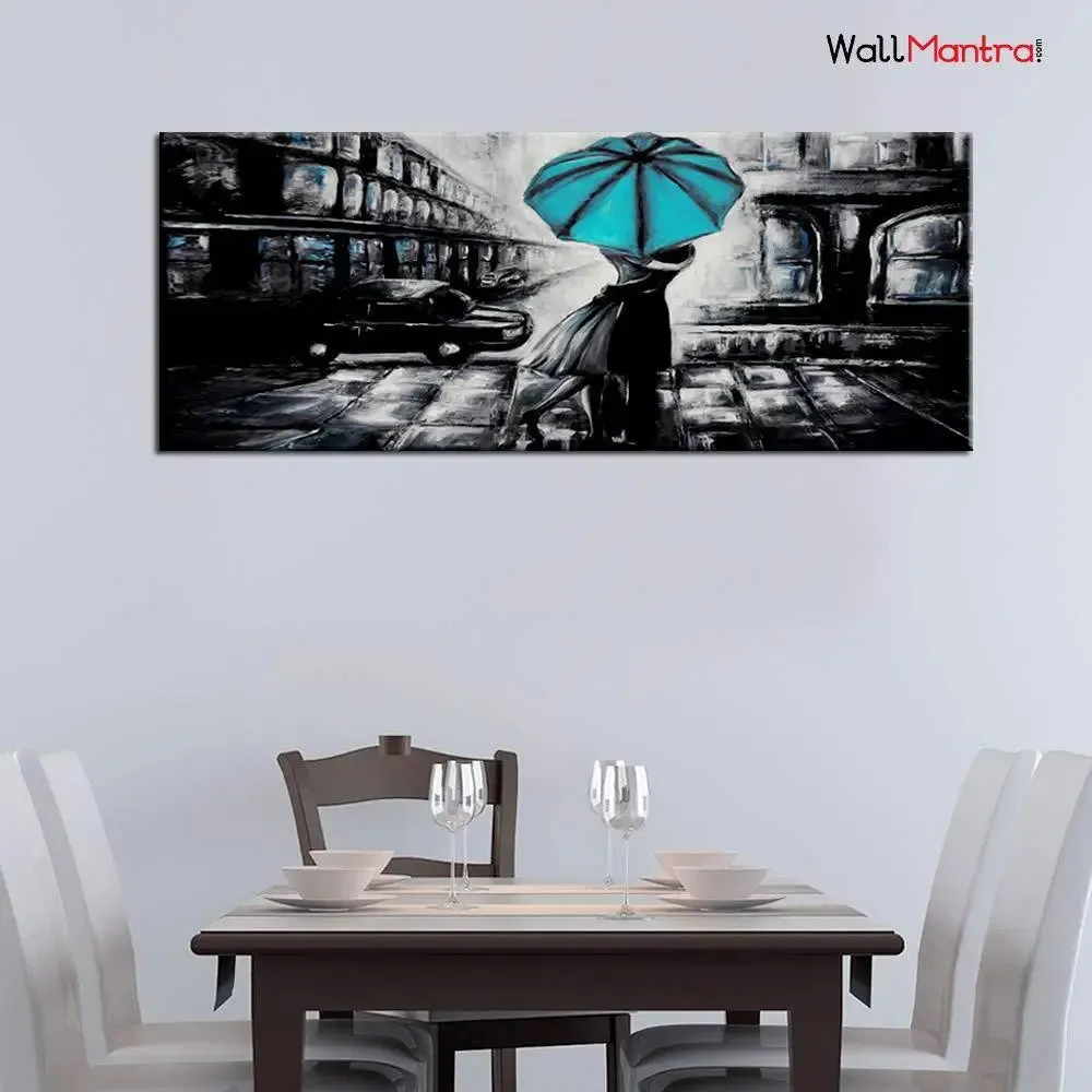 Vintage Romantic Couple Canvas Wall Painting With Frame