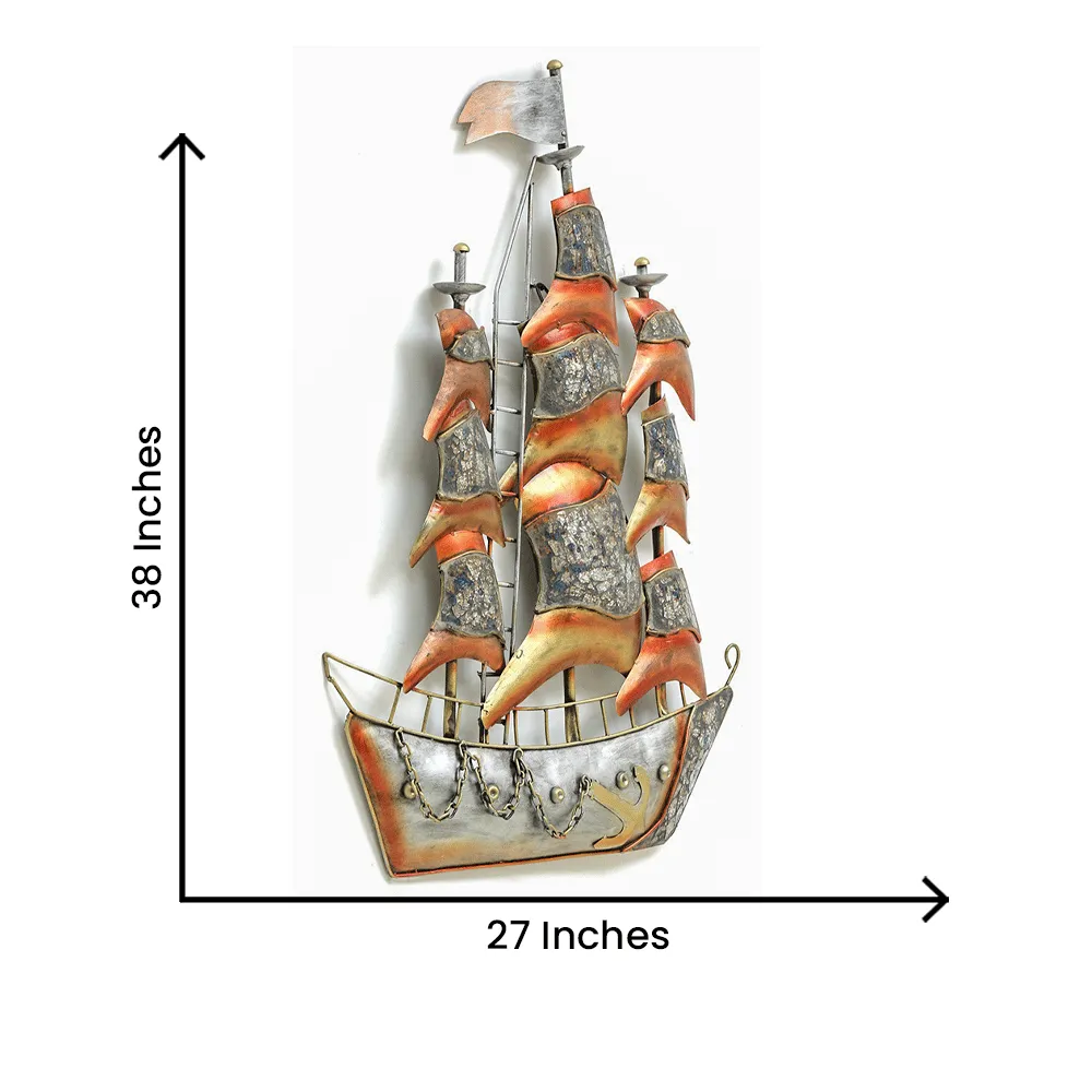 Vintage Royal Vessel Metal Wall Art With LED