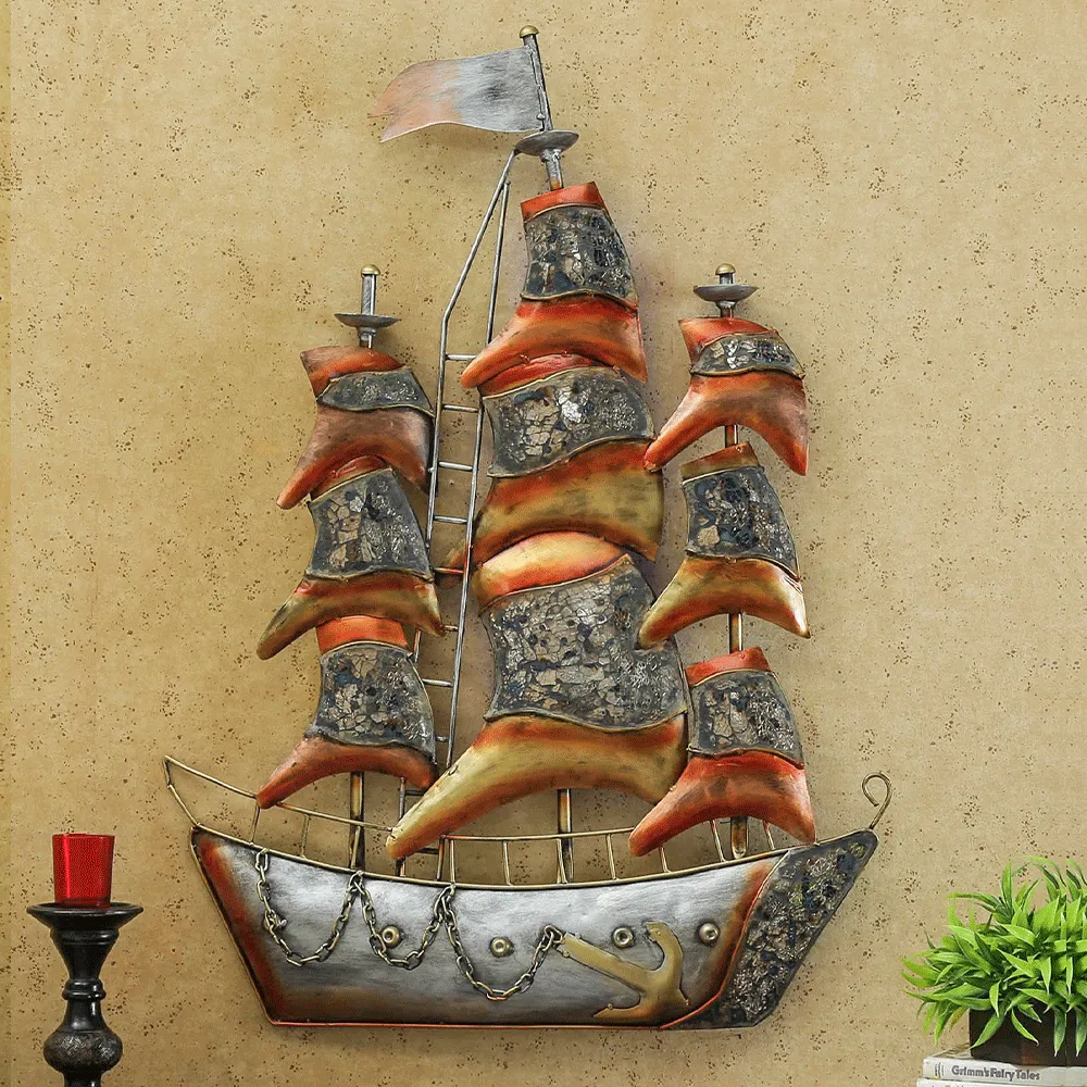 Vintage Royal Vessel Metal Wall Art With LED