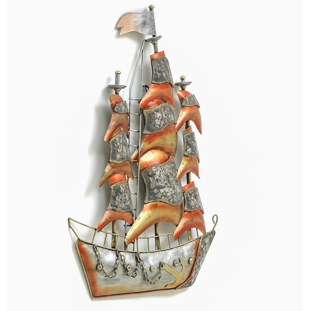 Vintage Royal Vessel Metal Wall Art With LED