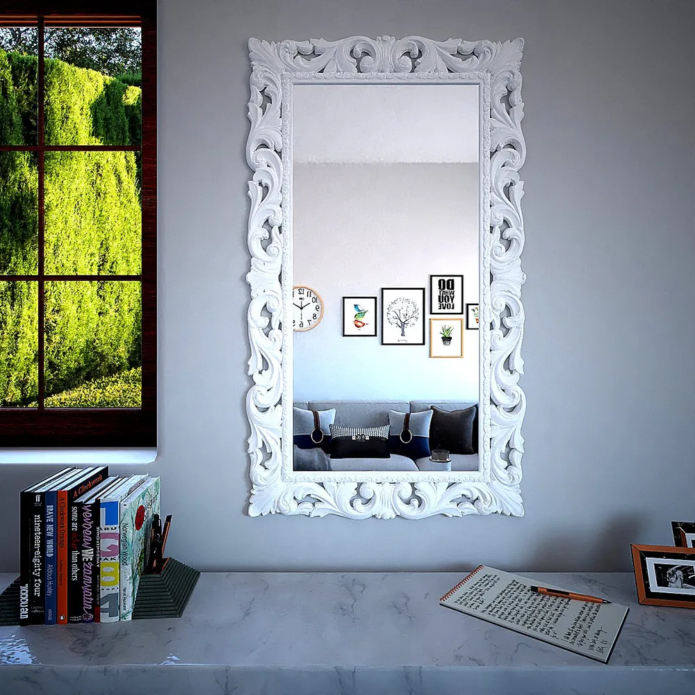 Vintage Venetian Long Rectangular Mirror Teal