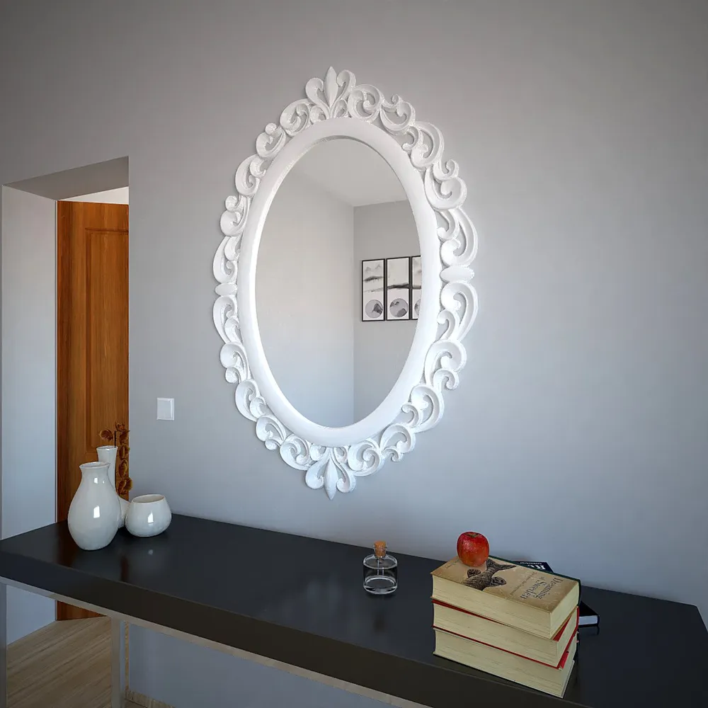 Vintage Venetian Oval Mirror Teal