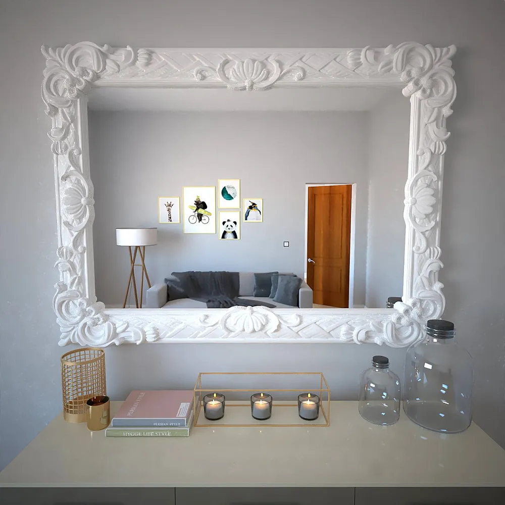 Vintage Venetian Rectangular Mirror Teal