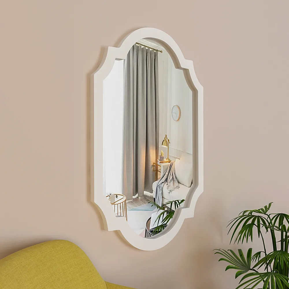 Vintage Victorian Era-inspired Wooden Wall Mirror (Available in Multiple Finishes) Brown