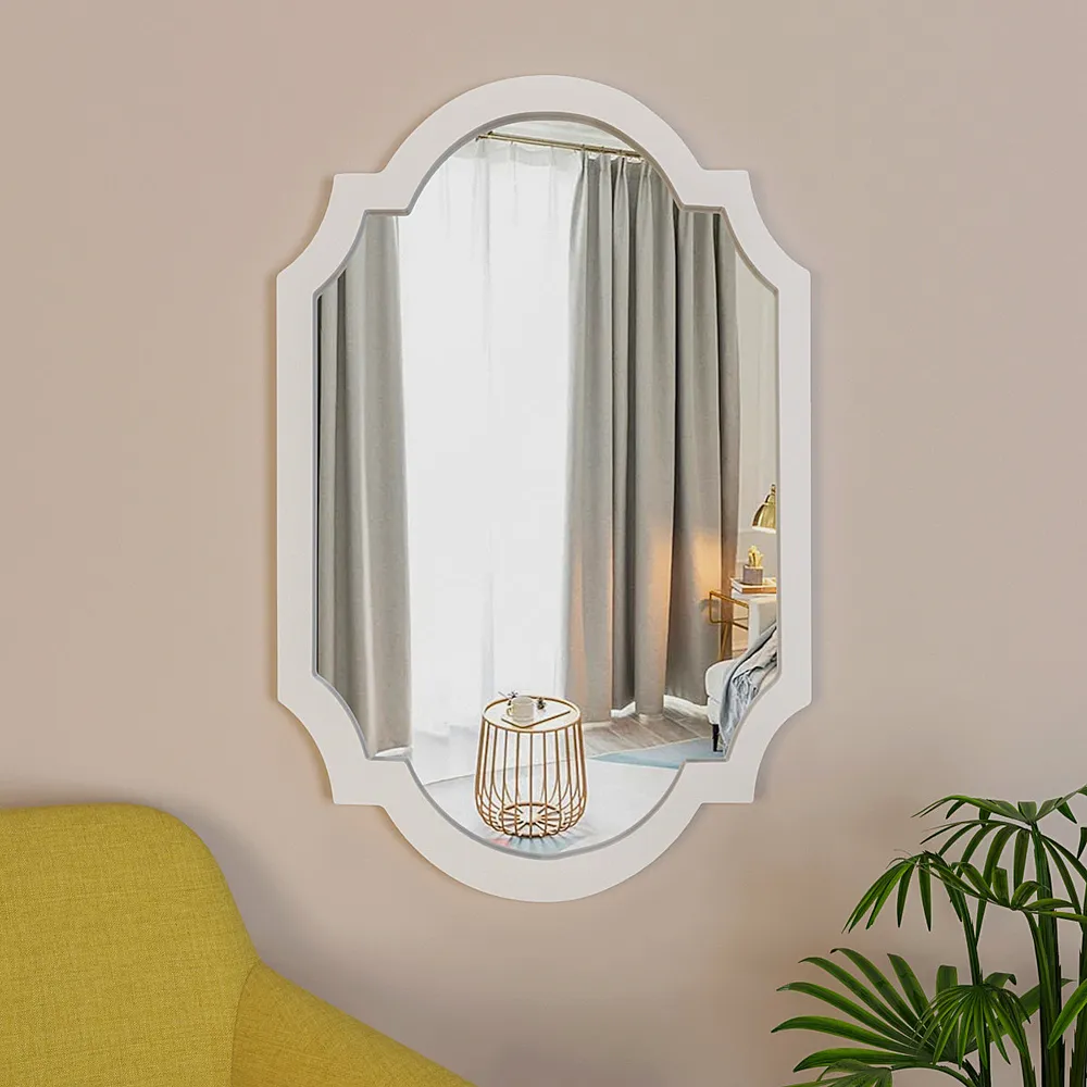 Vintage Victorian Era-inspired Wooden Wall Mirror (Available in Multiple Finishes) Brown