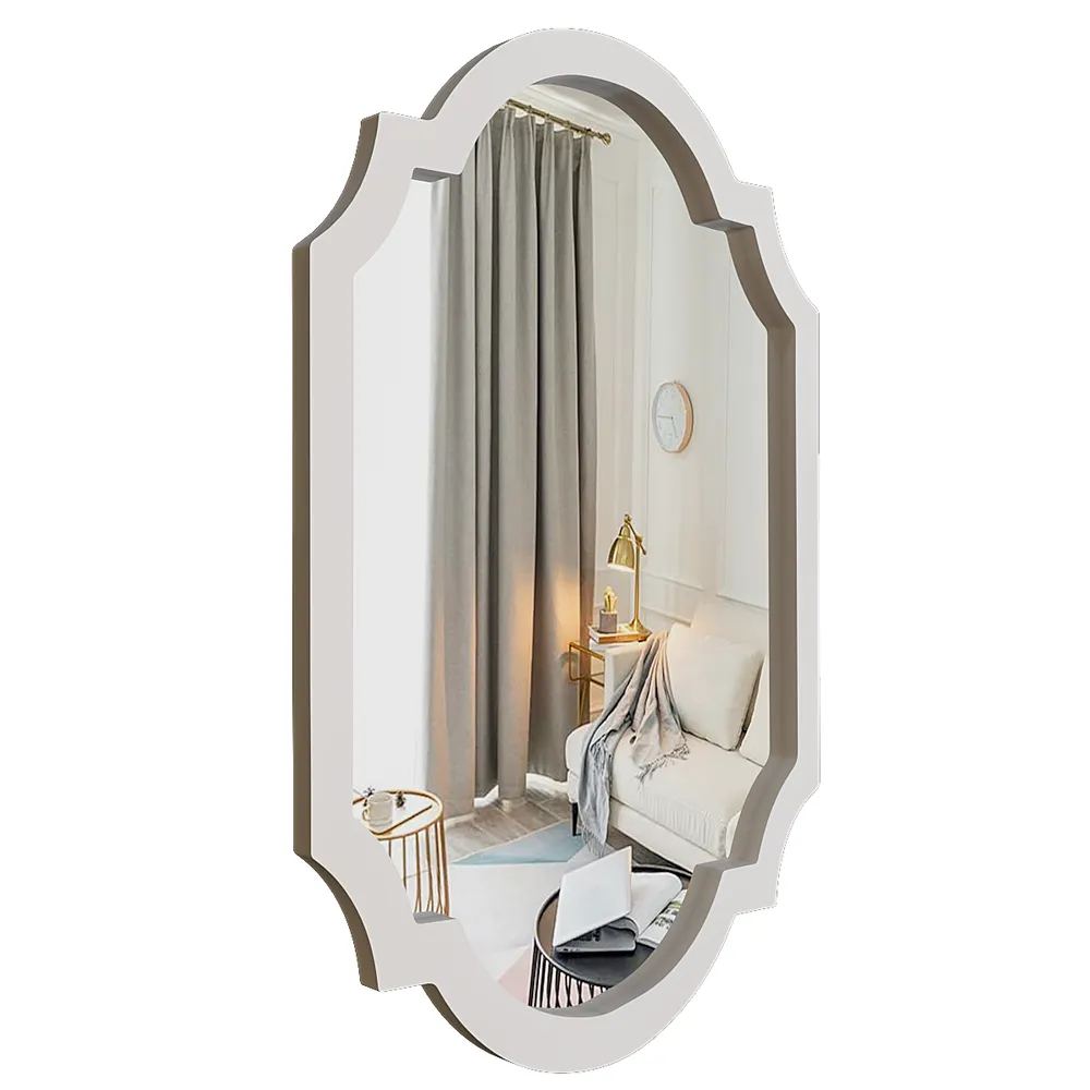 Vintage Victorian Era-inspired Wooden Wall Mirror (Available in Multiple Finishes) Brown