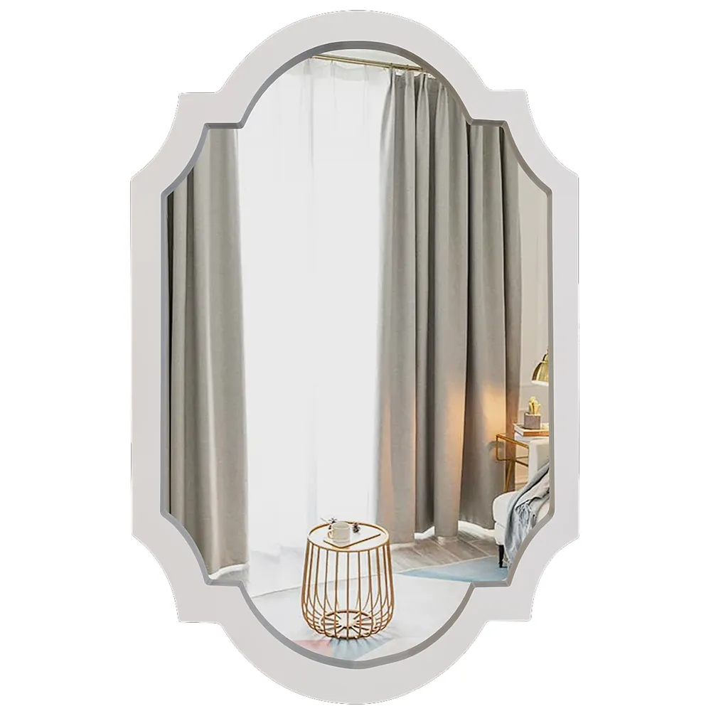 Vintage Victorian Era-inspired Wooden Wall Mirror (Available in Multiple Finishes) Brown