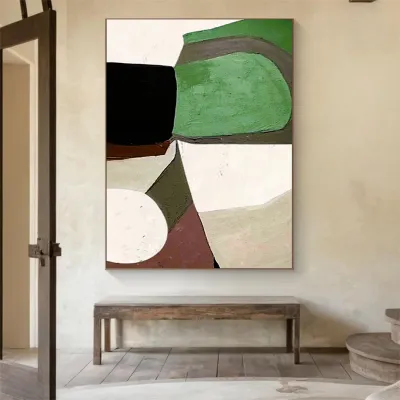 WallMantra Wabi Sabi Greenscape Handmade Painting