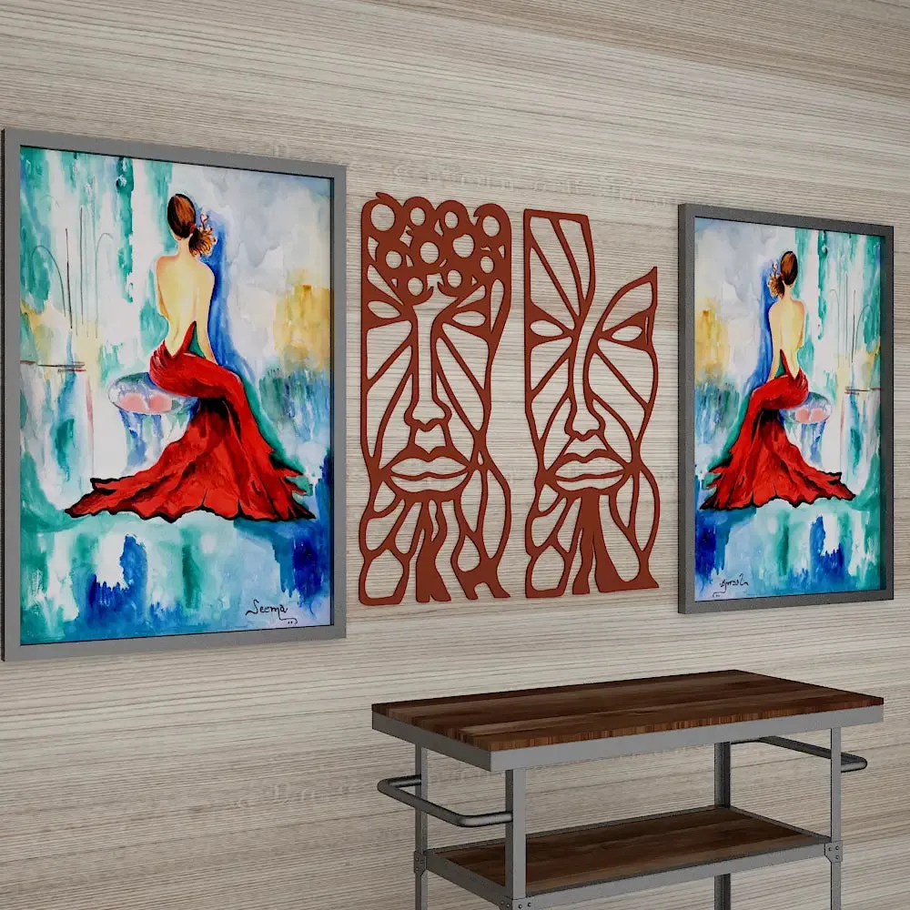 Wall Art African Tribal Wooden Wall Hanging, Living Room Wooden Wall Decoration Medium(23 inch X 22 inch)