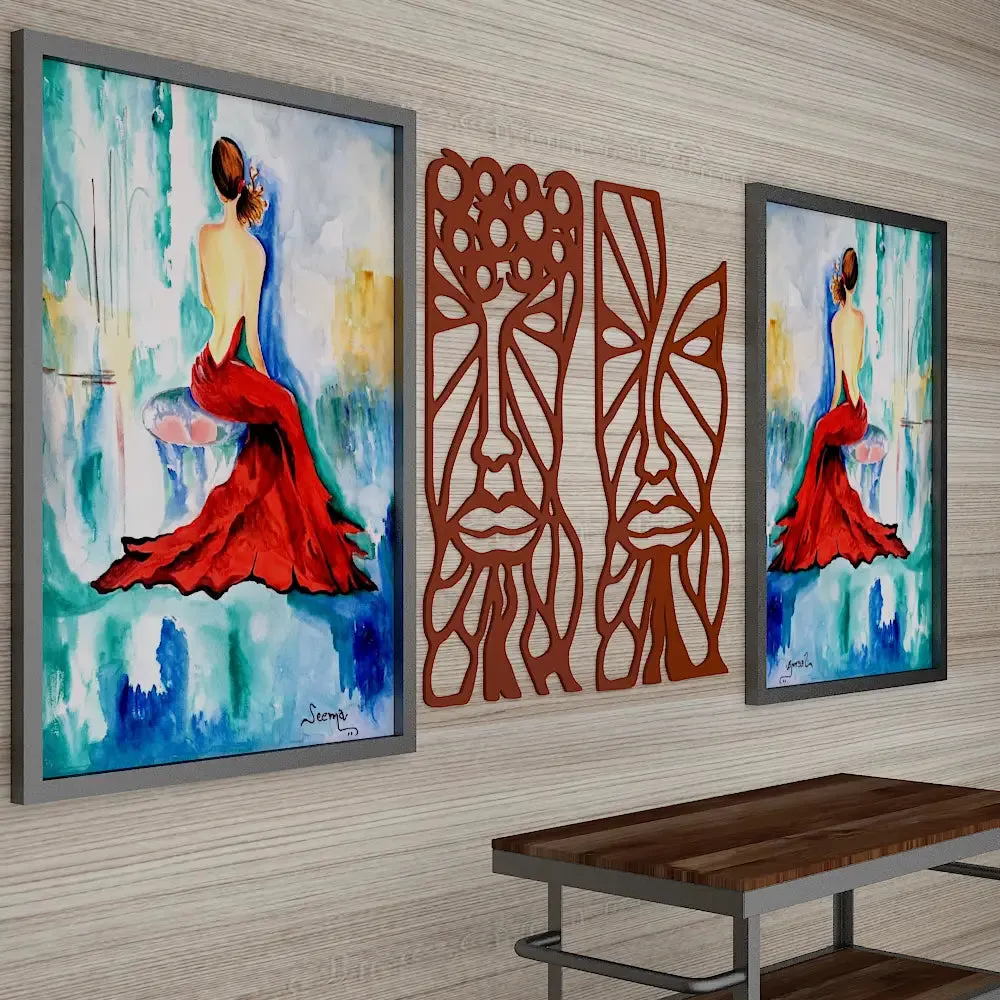 Wall Art African Tribal Wooden Wall Hanging, Living Room Wooden Wall Decoration Medium(23 inch X 22 inch)