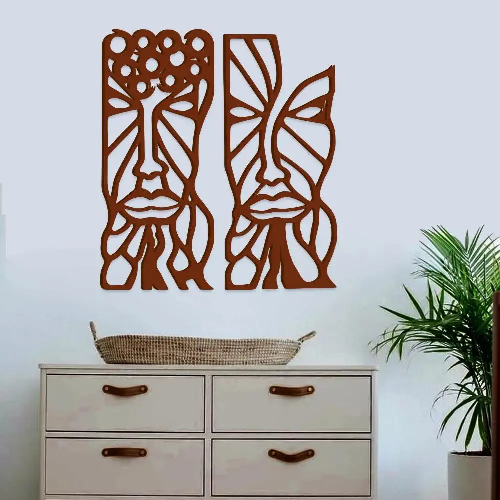 Wall Art African Tribal Wooden Wall Hanging, Living Room Wooden Wall Decoration Medium(23 inch X 22 inch)