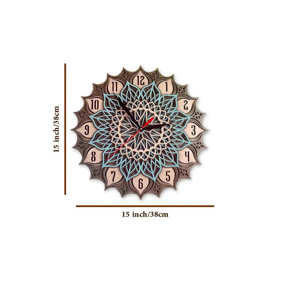 Wall Clock Design in Beautiful Mandala Art | Multi Layer Wooden Wall Clock