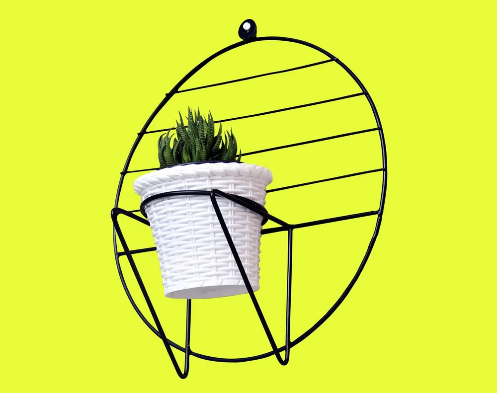 Wall Mounted Planter 15" / Round Metal Wall Hanging Planter