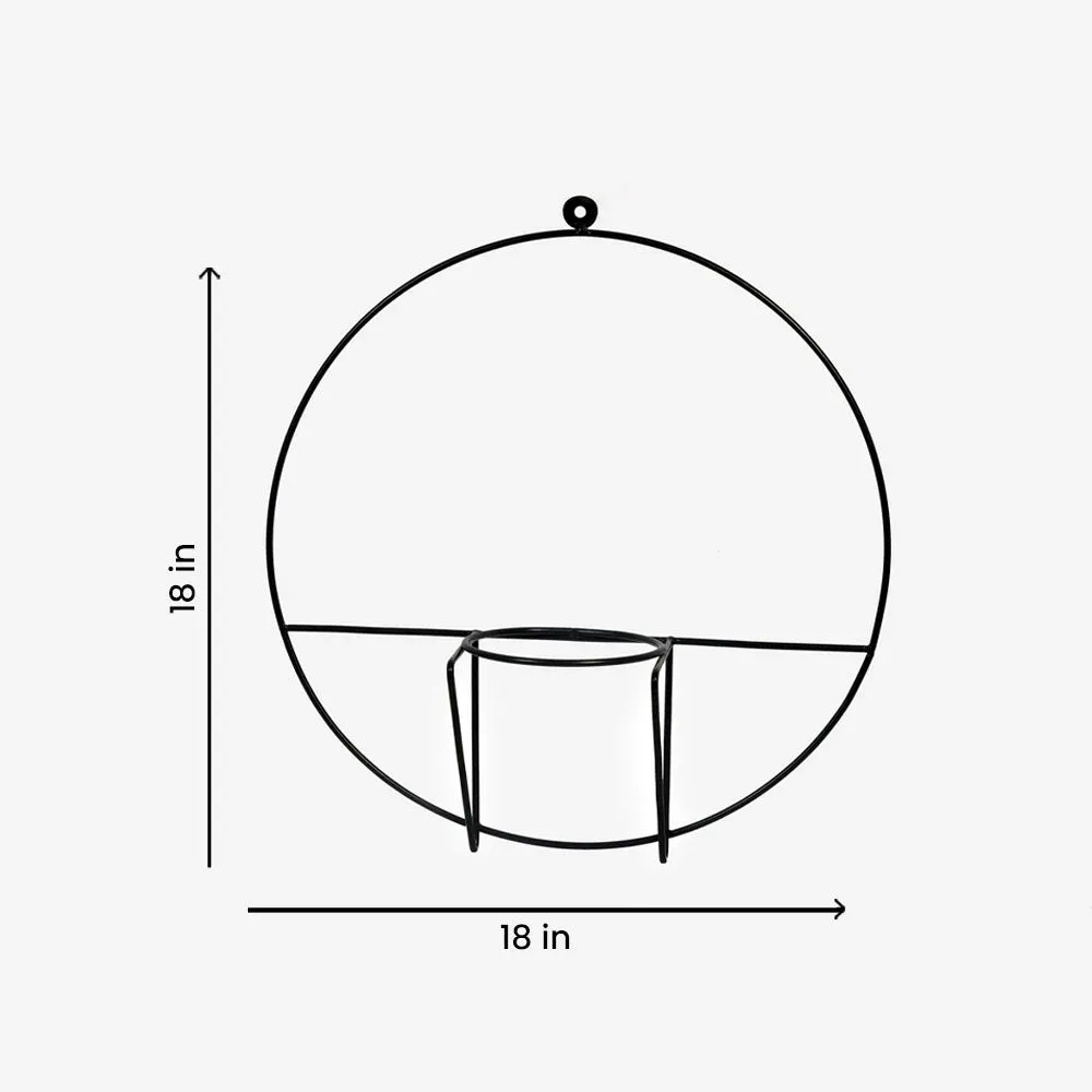 Wall Mounted Round Metal Planter 18"