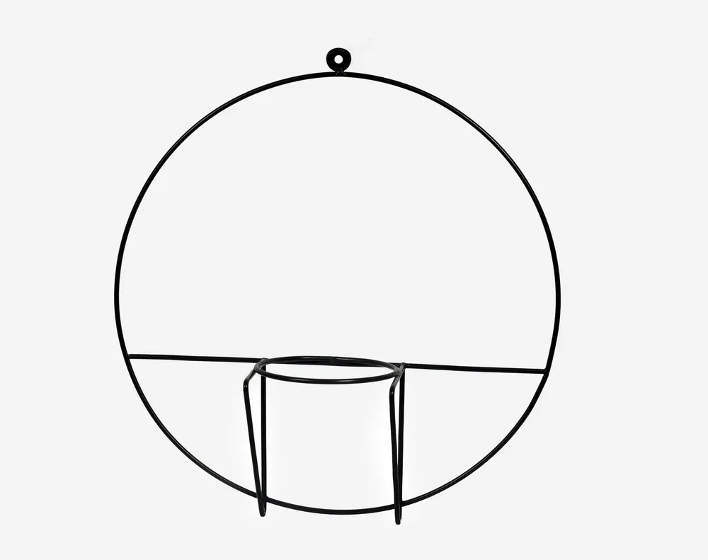 Wall Mounted Round Metal Planter 18"