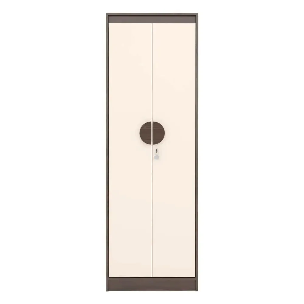 Walnut & Beige Solid Engineered 2 Door Wardrobe