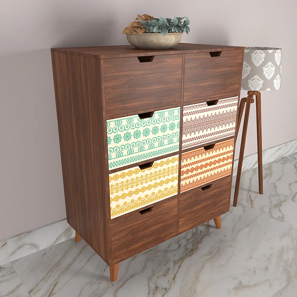 Walnut Brown Wooden Cabinet In Morrocan Design
