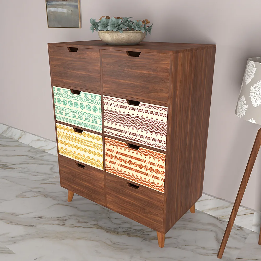 Walnut Brown Wooden Cabinet In Morrocan Design
