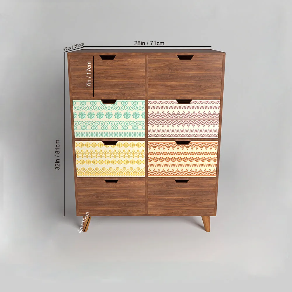 Walnut Brown Wooden Cabinet In Morrocan Design
