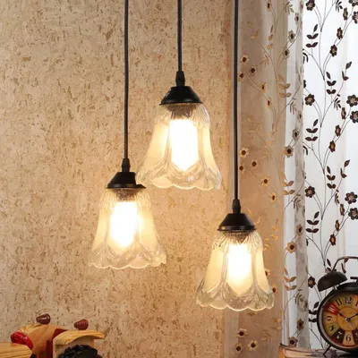 Warm Craved Bell Shaped Metal Encased Cluster Ceiling Light
