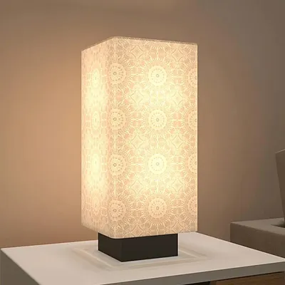 Warm Mandala Glow Rectangle Table Lamp
