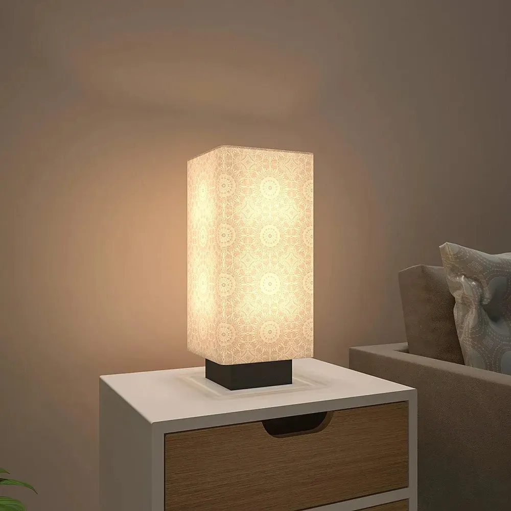 Warm Mandala Glow Rectangle Table Lamp