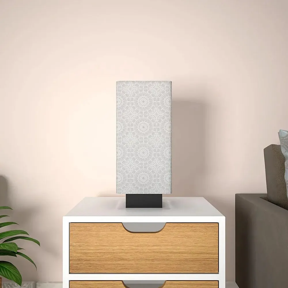 Warm Mandala Glow Rectangle Table Lamp