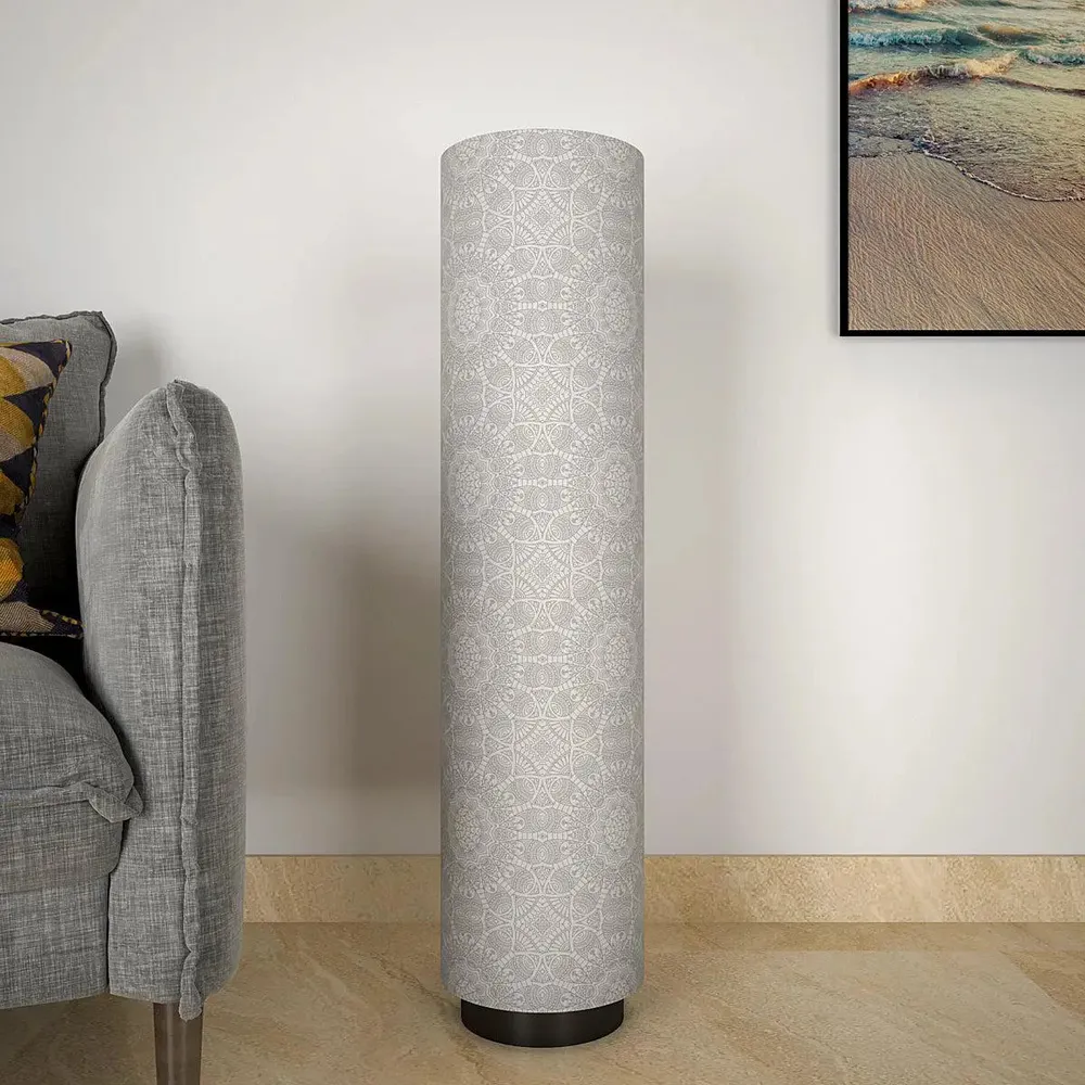 Warm Mandala Glow Round Floor Lamp