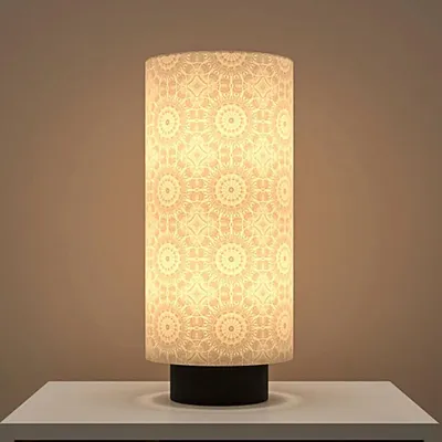 Warm Mandala Glow Round Table Lamp