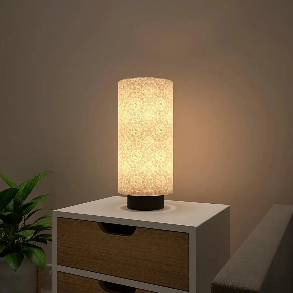 Warm Mandala Glow Round Table Lamp