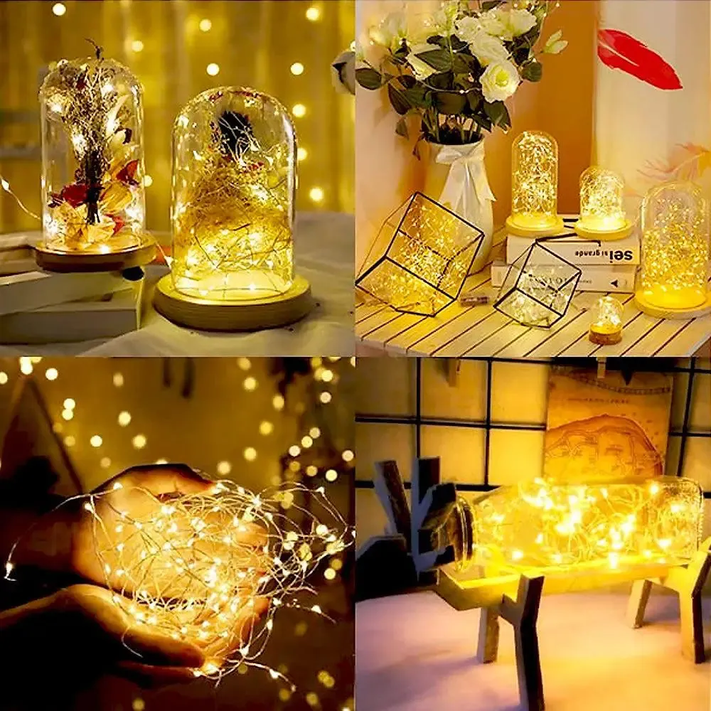 Warm White Fairy LED String Lights With Bottle Cork- Set of 3