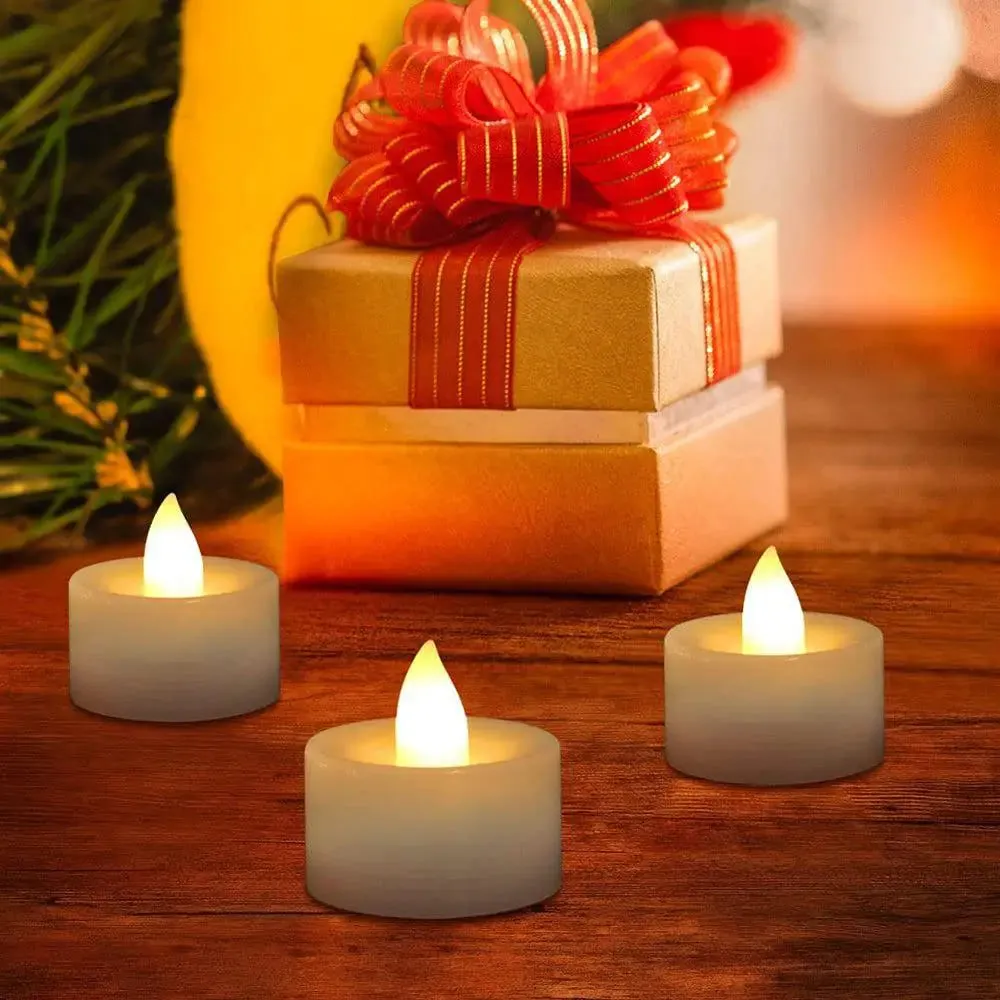 Warm White Festive Diya LED Light Candle - Set of 12